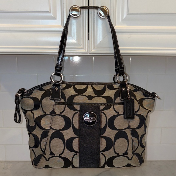 Coach Y2K Jacquard Signature Logo Satchel Shoulder Bag - Picture 1 of 16